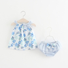 Allover Short-sleeve Top and Shorts Set