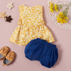 Allover Sleeveless Top and Solid Shorts Set