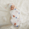 Allover Sun Print Swaddle Blanket and Hat Set