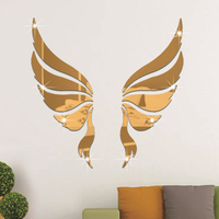 Angel Wing 3D Mirror Wall Art Mirror Wall Sticker Party Wedding Home Decors