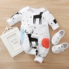 Animal Deer Print Long-sleeve Baby Romper