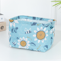 Animal Fruit Cartoon Foldable Fabric Storage Receive Basket with Handle Cotton Linen Storage Bins