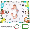 Animal Print Flannel Baby Milestone Blanket Photography Prop (Include Garland Photo Frame)
