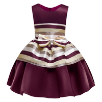 Baby / Toddler Girl Pretty Colorblock Striped Bowknot Party Dress