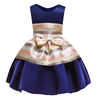 Baby / Toddler Girl Pretty Colorblock Striped Bowknot Party Dress
