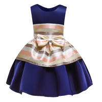 Baby / Toddler Girl Pretty Colorblock Striped Bowknot Party Dress