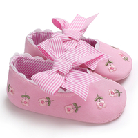 Baby / Toddler Girl Pretty Floral Embroidery Prewalker Shoes