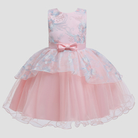 Baby / Toddler Girl Pretty Floral Embroidery Tulle Party Dress