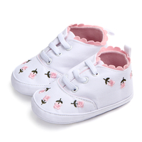 Baby / Toddler Girl Sweet Flower Embroidered Denim Prewalker Shoes