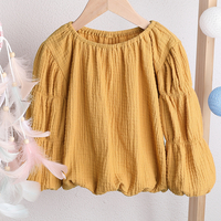 Baby / Toddler Newest Solid Linen Long-sleeve Top