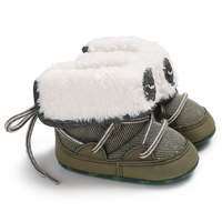 Baby / Toddler Splice Color Lace-up Fluffy Prewalker Snow Boots