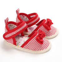 Baby / Toddler Striped Bowknot Decor First Walkers Shoes