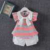 Baby / Toddler Striped Navy Collar Top and Ruffled Shorts Set