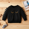 Baby / Toddler Stylish Eye Embroidery Solid Dino Decor Pullover