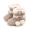 Baby / Toddler Sweet Heart Pompon Decor Ankle Prewalker Cotton Boots