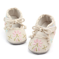 Baby / Toddler Sweet Tie-up Flower Embroidered Velcro Prewalker Princess Shoes
