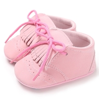 Baby / Toddler Tassel Decor Lace-up Solid Prewalker Shoes