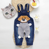 Baby / Toddler Trendy Cartoon Dog Embroidery Denim Overalls