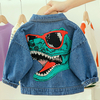 Baby / Toddler Trendy Dinosaur Print Denim Jacket