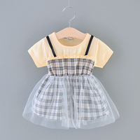 Baby / Toddler Trendy Faux-two Plaid Tutu Dress