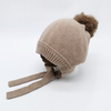 Baby / Toddler Trendy Solid Knitted Pompon Tie-up Hat