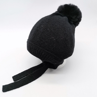 Baby / Toddler Trendy Solid Knitted Pompon Tie-up Hat