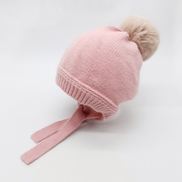 Baby / Toddler Trendy Solid Knitted Pompon Tie-up Hat