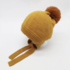 Baby / Toddler Trendy Solid Knitted Pompon Tie-up Hat