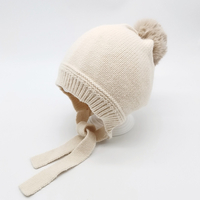 Baby / Toddler Trendy Solid Knitted Pompon Tie-up Hat