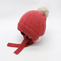 Baby / Toddler Trendy Solid Knitted Pompon Tie-up Hat
