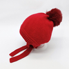 Baby / Toddler Trendy Solid Knitted Pompon Tie-up Hat