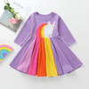 Baby / Toddler Unicorn Applique Colorful Ruffled Dress
