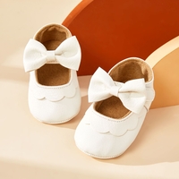 Baby / Toddler White Bowknot Decor Velcro Closure Prewalker Shoes