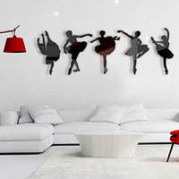 Dancer 3D Mirror Wall Art Mirror Wall Sticker Party Wedding Home Decors