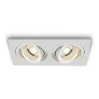 Bay Rectangle Adjustable Twin Downlight - White