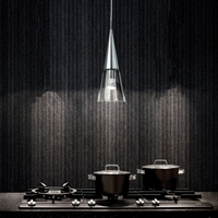 Cone Glass Ceiling Pendant Light - Polished Chrome