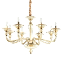 Danieli Glass 8 Light Chandelier - Amber