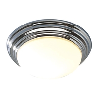 Dar Barclay Glass Flush Light - Polished Chrome
