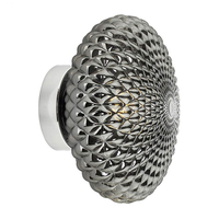 Dar Bibiana Glass Flush Wall Light - Smoked
