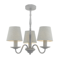 Dar Joanna 3 Arm Ceiling Pendant Light - Grey
