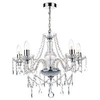 Dar Katie 5 Light Chandelier - Polished Chrome