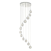 Dar Livia 12 Light LED Cascade Ceiling Pendant - Polished Chrome