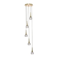 Dar Lyall 5 Light Cluster Ceiling Pendant - Gold