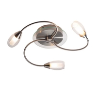 Dar Tugel 3 Arm Semi-Flush Ceiling Light - Satin Chrome
