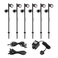 EasyFit 12v Garden Lights - Bamboo LED Garden Spotlight Post Kit - 6 Lights