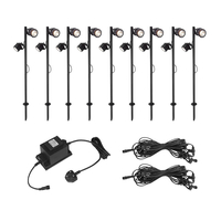 EasyFit 12v Garden Lights - Bamboo LED Garden Spotlight Post Kit - 9 Lights