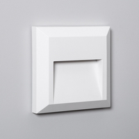 Edit 1W Byron Square Warm White LED Outdoor Wall Light - White