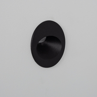 Edit 3W Coney Recessed Round Warm White LED Wall Light - Black