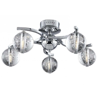 Edit Air 5 Light LED Semi-Flush Ceiling Light - Polished Chrome