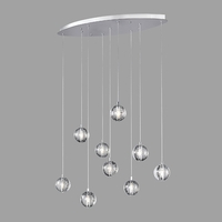 Edit Air 9 Light LED Oval Cluster Ceiling Pendant - Chrome